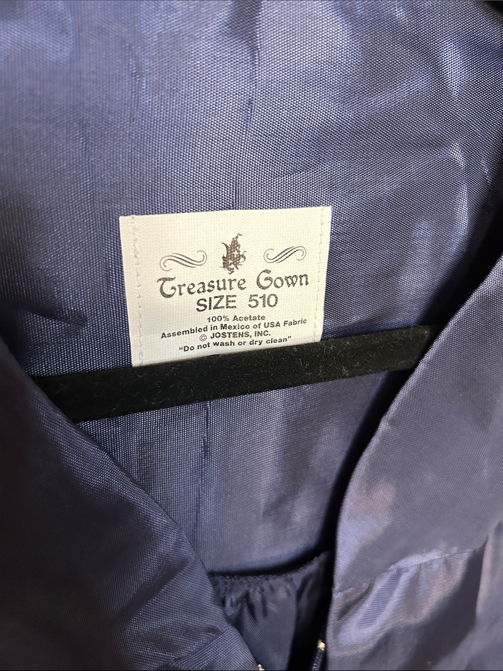 Navy Satin Graduation Robe - Picture 2 of 3